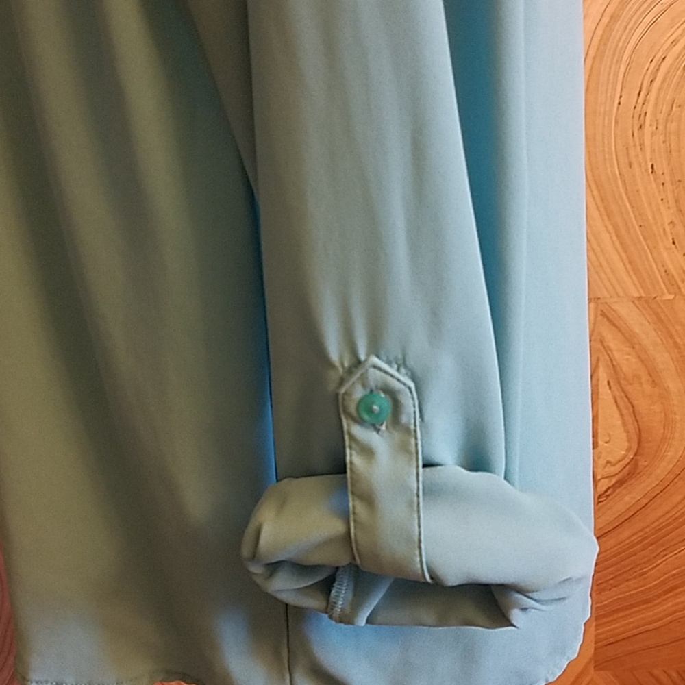 The Limited Teal Long Sleeve Blouse - Picture 3 of 4